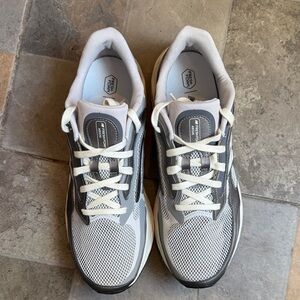fresh Gray and White Mesh Running Sneakers